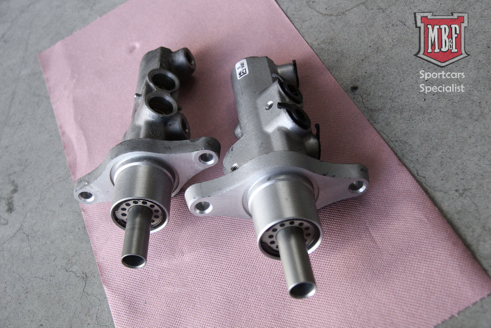 Conception, fourniture, pose de cales pour adaptation de freins Audi RS3 sur VW Golf VI, freinage 8 pistons BREMBO, plaquettes et disques de freins RS7, cales de déport et durites aviation HEL. Maître cylindre RS3 afin de conserver le toucher de pédale